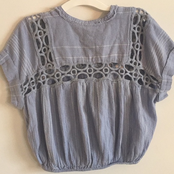 Free People Cedar Lace Blue Pullover Top - Picture 11 of 11